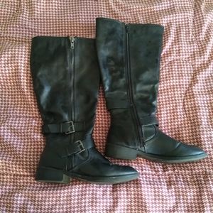 Lane Bryant Size 8W Wide Calf Black Riding Boots
